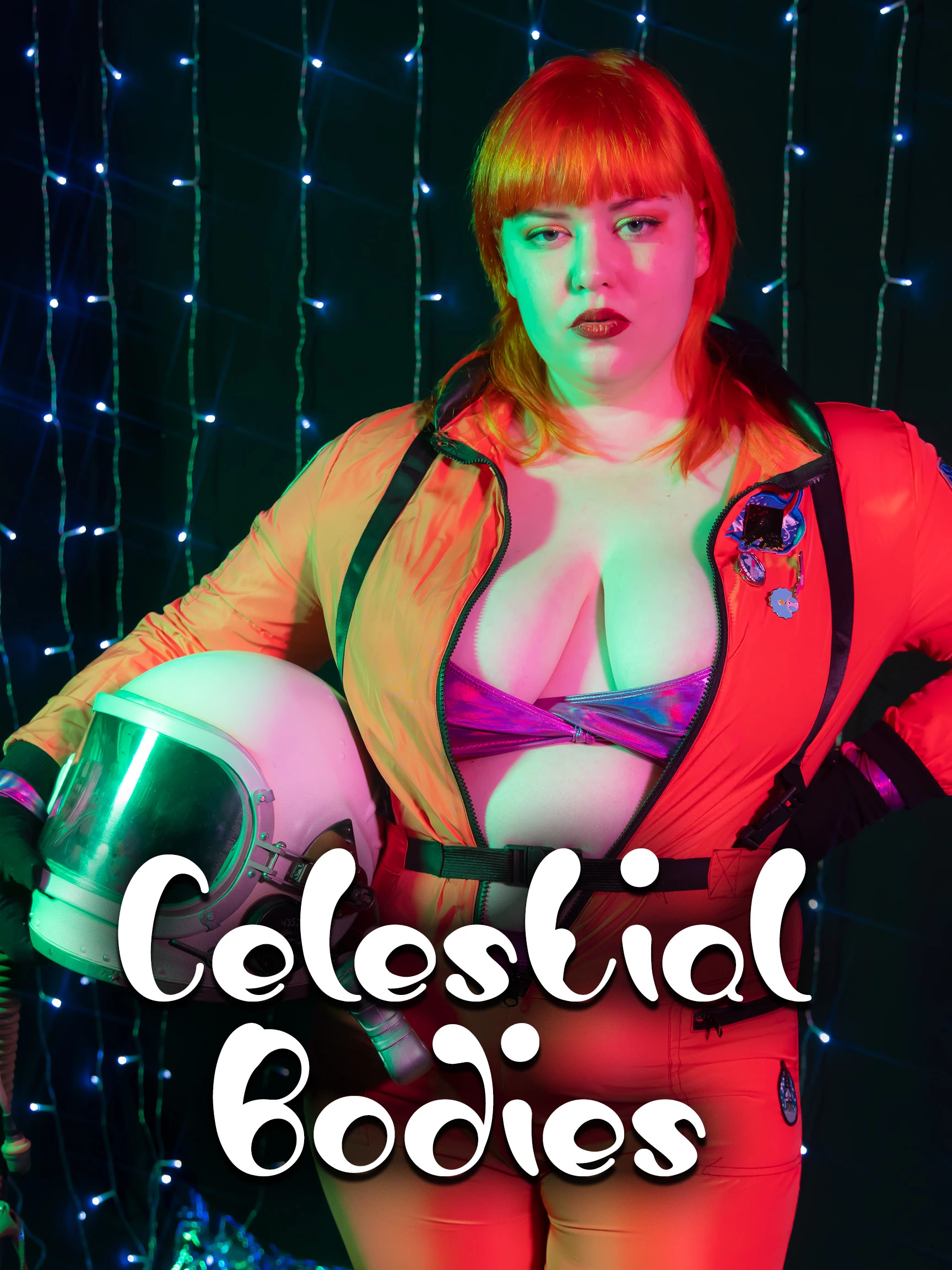 Cover Art for Celestial Bodies: A sci-fi fantasy sex scene featuring a sexy fat astronaut